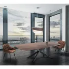 Matsalsstol i Aged Effect Läder 2 delar - Garbina Viadurini