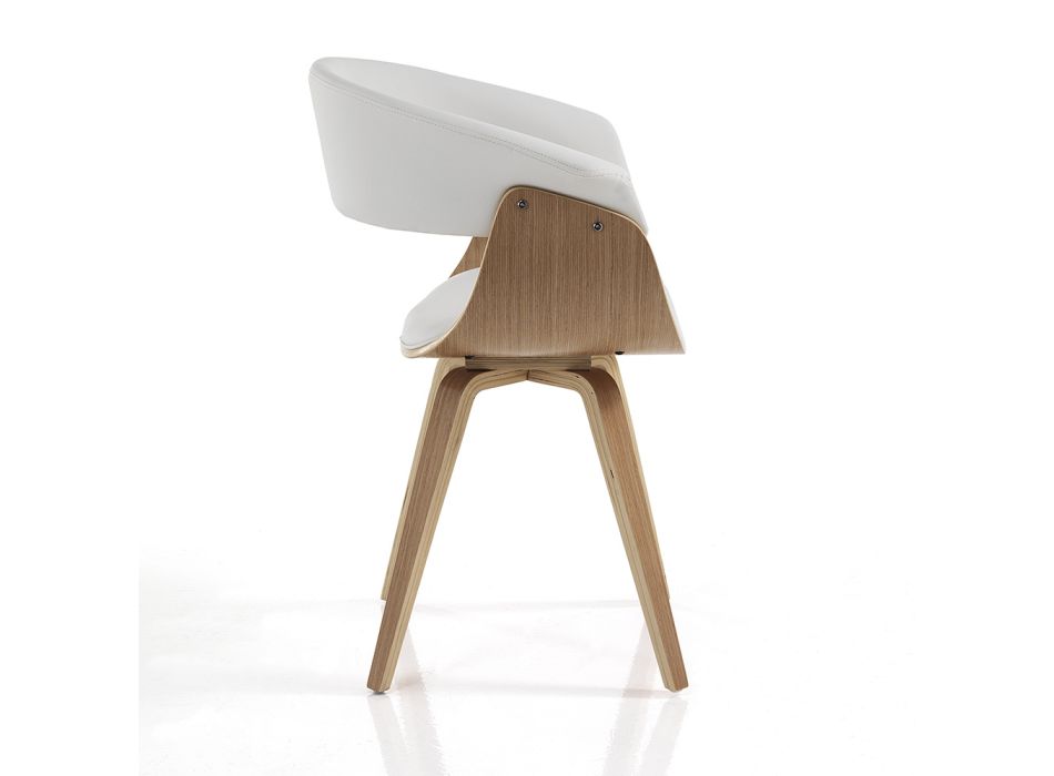 Matsalsstol i syntetiskt läder och plywood - Nubea Viadurini