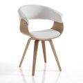 Matsalsstol i syntetiskt läder och plywood - Nubea