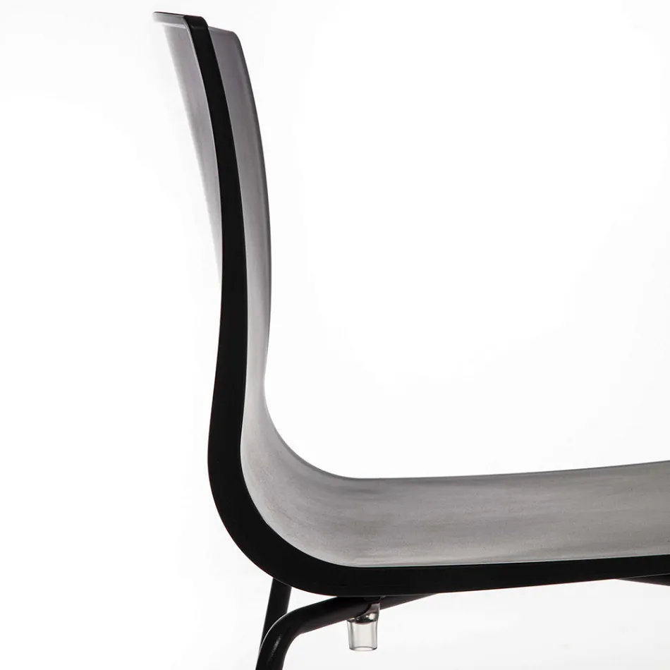 Matsalsstol i polypropen med metallbas, 4 delar - Alina Viadurini