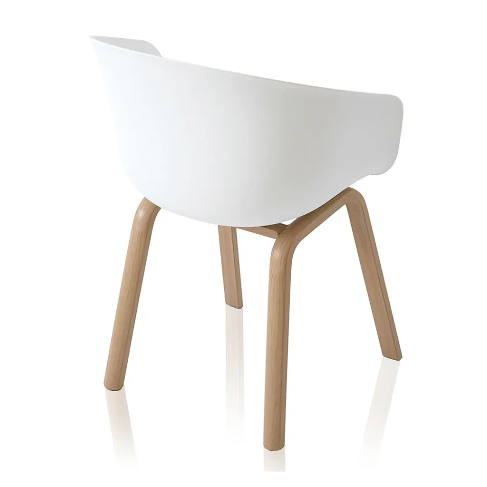 Matsalsstol i polypropen och metall 4 delar - Severina Viadurini