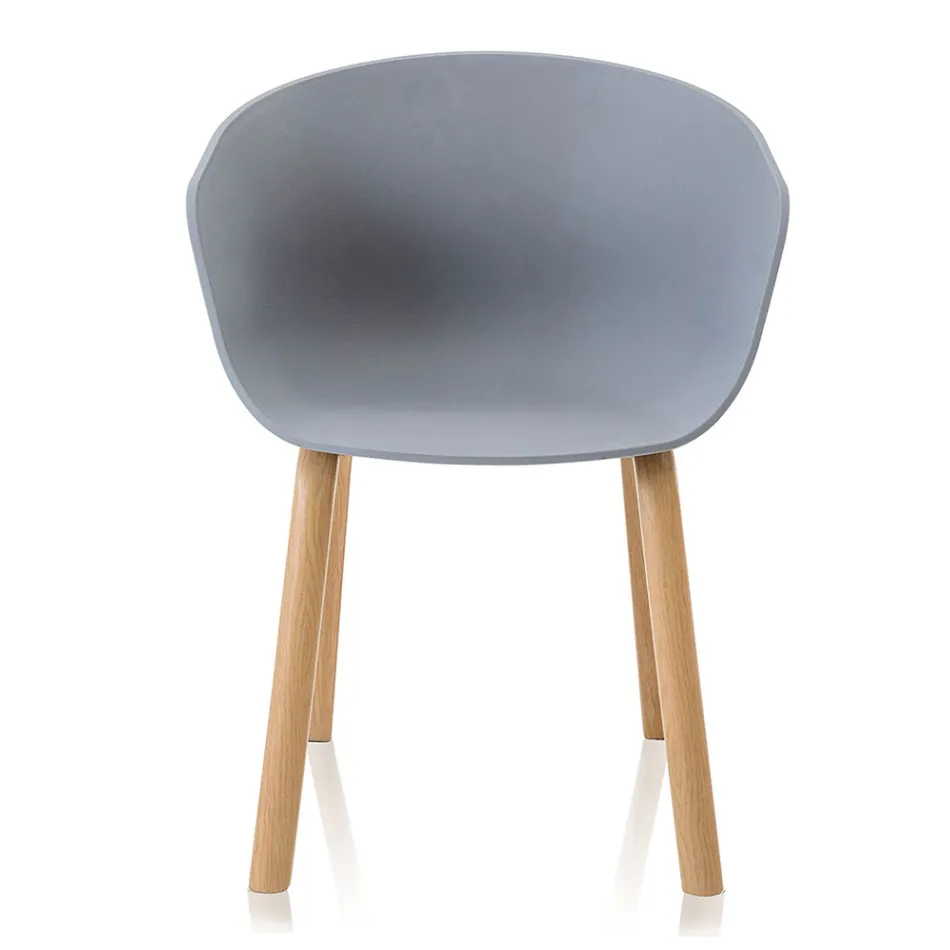 Matsalsstol i polypropen och metall 4 delar - Severina Viadurini