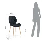 Matsalsstol i tyg och gyllene metall 4 delar - Smeralda Viadurini