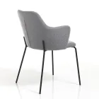 Matsalsstol i tyg och mattsvart metall 2 delar - Corinna Viadurini