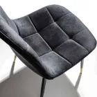 Matsalsstol i fläckbeständig sammet och metall, 4 delar - Carlina Viadurini