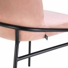 Modern matsalsstol i tyg och svart järn, 2 stycken - Marica Viadurini
