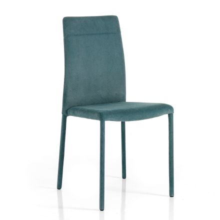 Moderna tyg matsal stol tillverkad i Italien, Porzia Viadurini