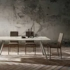 Matsalsstol klädd i ekologiskt läder tillverkad i Italien, 2 delar - belgisk Viadurini