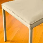 Bessie duva-färgad läderstens matsal stol, gjord i Italien Viadurini