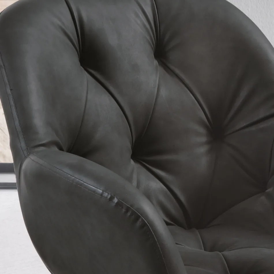 Matsalsstol i Ecoleather metallstruktur 2 delar - Delpiero Viadurini