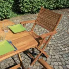 Fällbar utomhusstol i akaciaträ med valfria armstöd - Fontana Viadurini