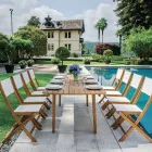 Utefällbar stol i akaciaträ och textilen - Perfekt Viadurini