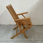 Fällbar utomhusstol i teak med armstöd – Yggdrasil Viadurini