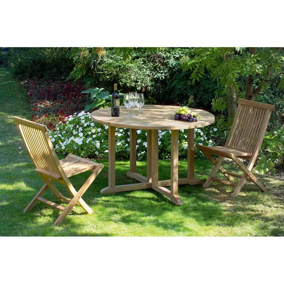 Hopfällbar trädgårdsstol i Natural Teak - Yggdrasil Viadurini