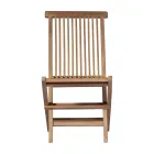 Hopfällbar trädgårdsstol av teak - ljus Viadurini