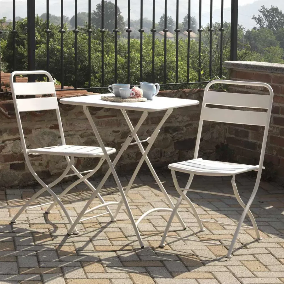 Hopfällbar trädgårdsstol helt i metall - Ribbon Viadurini