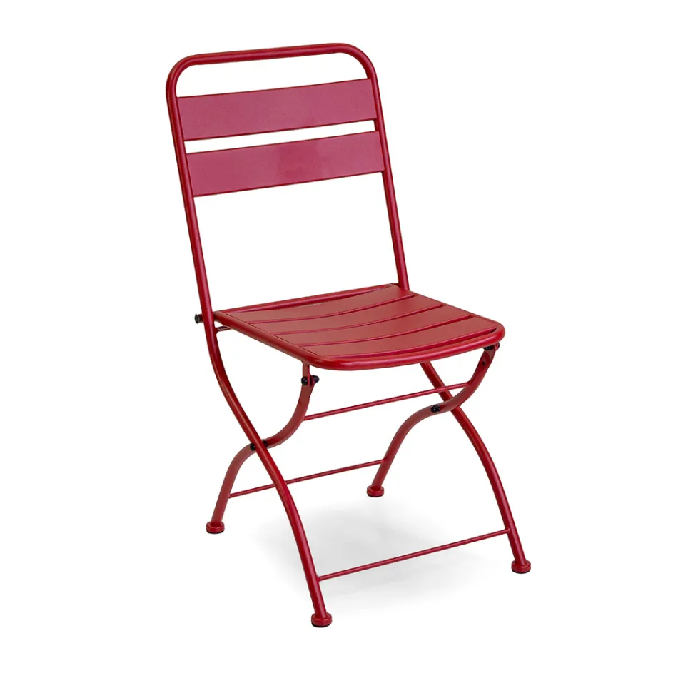 Hopfällbar trädgårdsstol helt i metall - Ribbon Viadurini