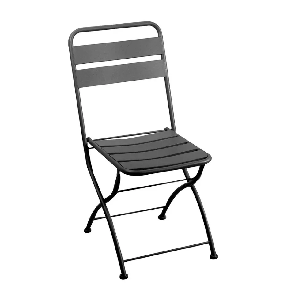 Hopfällbar trädgårdsstol helt i metall - Ribbon Viadurini