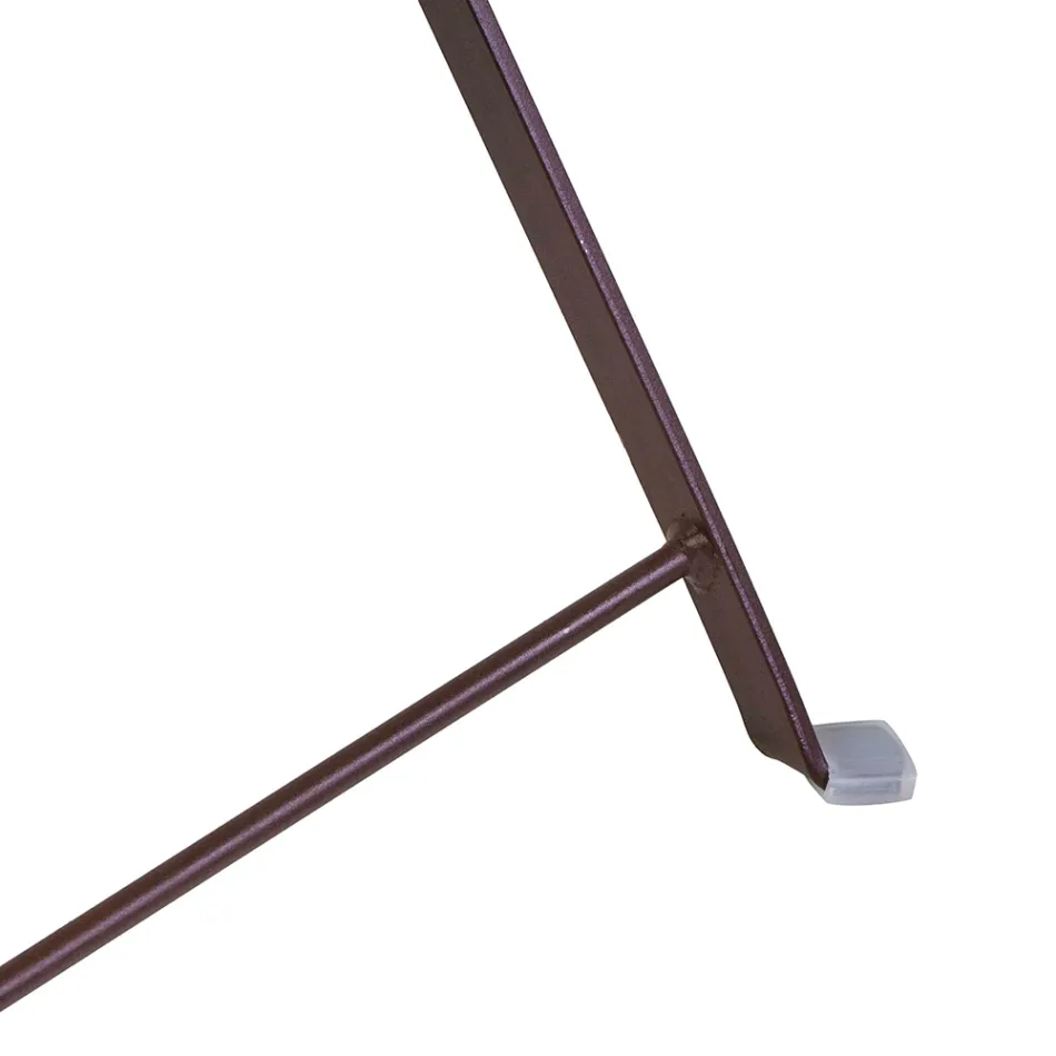 Hopfällbar metallstol med sits och ryggstöd i akaciaträ - Estate Viadurini