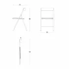 Fällbar stol i metall och ek 2 delar tillverkade i Italien - Roberta Viadurini