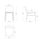 Fin tygstol med metallunderrede Tillverkad i Italien, 2 delar - Molde Viadurini