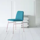 Fin tygstol med metallunderrede Tillverkad i Italien, 2 delar - Molde Viadurini