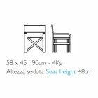 Hopfällbar direktörstol i duk Tillverkad i Italien, 2 stycken - Susy Viadurini