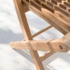 Hopfällbar trädgårdsstol i teak Tillverkad i Italien - Sömnig Viadurini