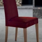 Klädd stol med ben av bokträ tillverkad i Italien - Taranto Viadurini