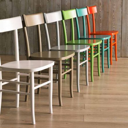 täckt stol modern designer Stella bokträ, 4 stycken Viadurini