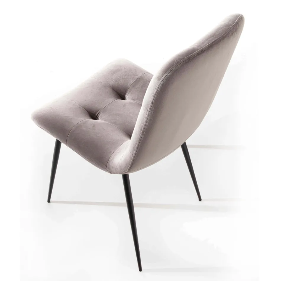 Fläckbeständig matstol med sammet, 4 delar - Kylie Viadurini