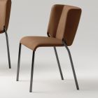 Matsalsstol med sits klädd i läder Tillverkad i Italien - Giulia Viadurini