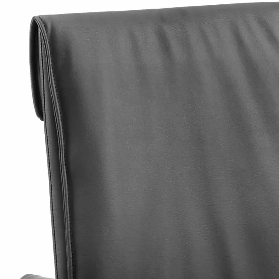 Design matsalstol i ekoskinn Bessie XL, tillverkad i Italien Viadurini