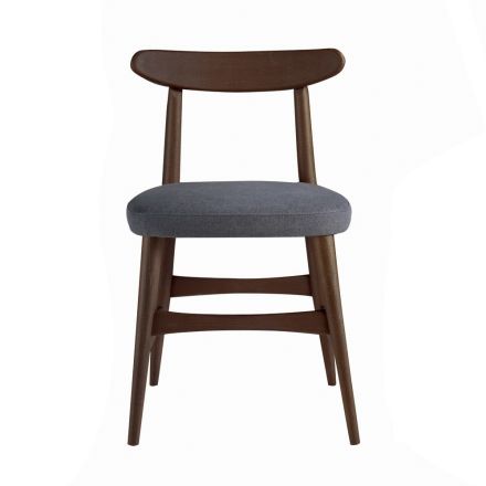 Klädd matsalsstol i massivt trä Tillverkad i Italien - Salicornia Viadurini