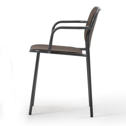 Matsalsstol i trä och metall Tillverkad i Italien 2 delar - Saffia Viadurini