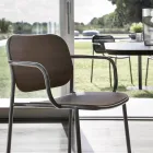 Matsalsstol i trä och metall Tillverkad i Italien 2 delar - Saffia Viadurini