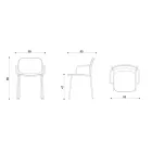 Matsalsstol i trä och metall Tillverkad i Italien 2 delar - Saffia Viadurini