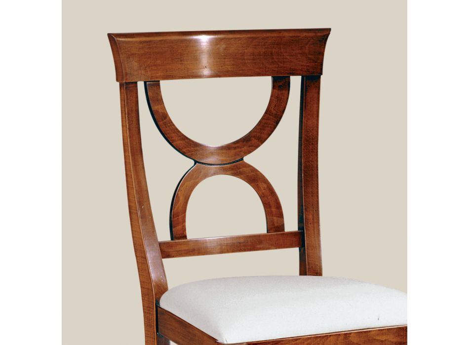 Matsalsstol i trä och tyg Klassisk stil Made in Italy - Helisa Viadurini