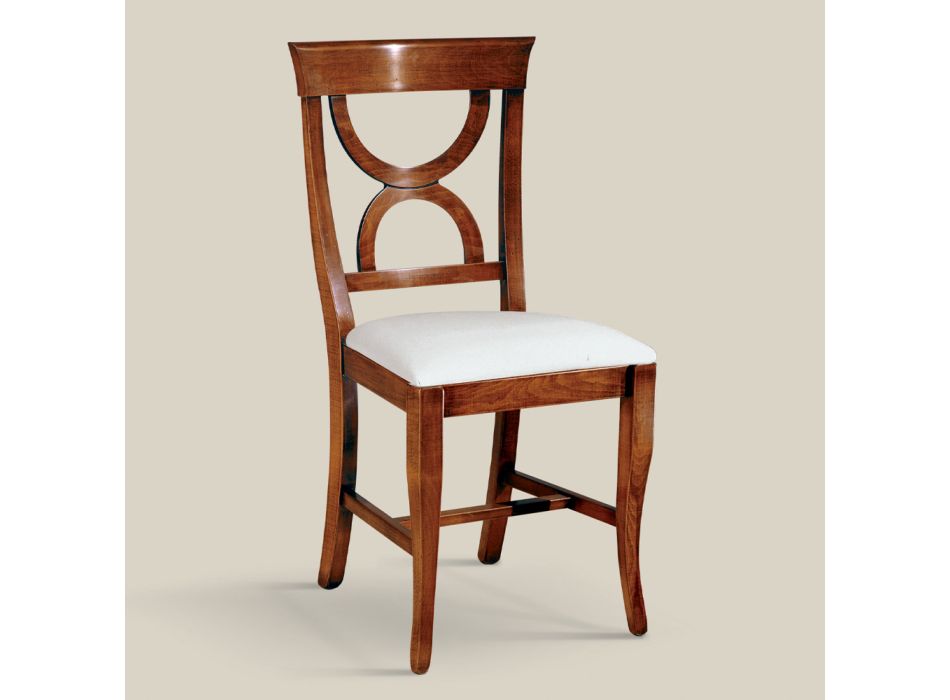Matsalsstol i trä och tyg Klassisk stil Made in Italy - Helisa Viadurini