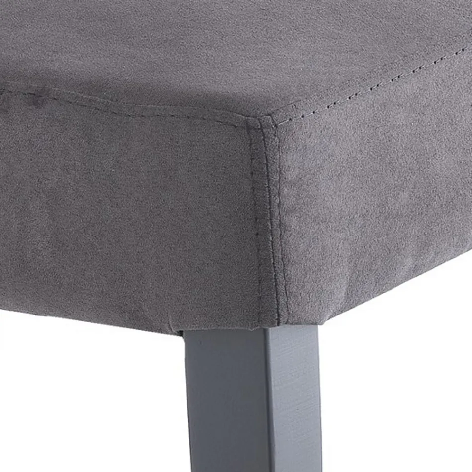 Matsalsstol i mikrofiber och trä Made in Italy 2 delar - Simonella Viadurini