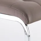 Matsalsstol i syntetiskt läder och kromad metall 4 delar - Molise Viadurini