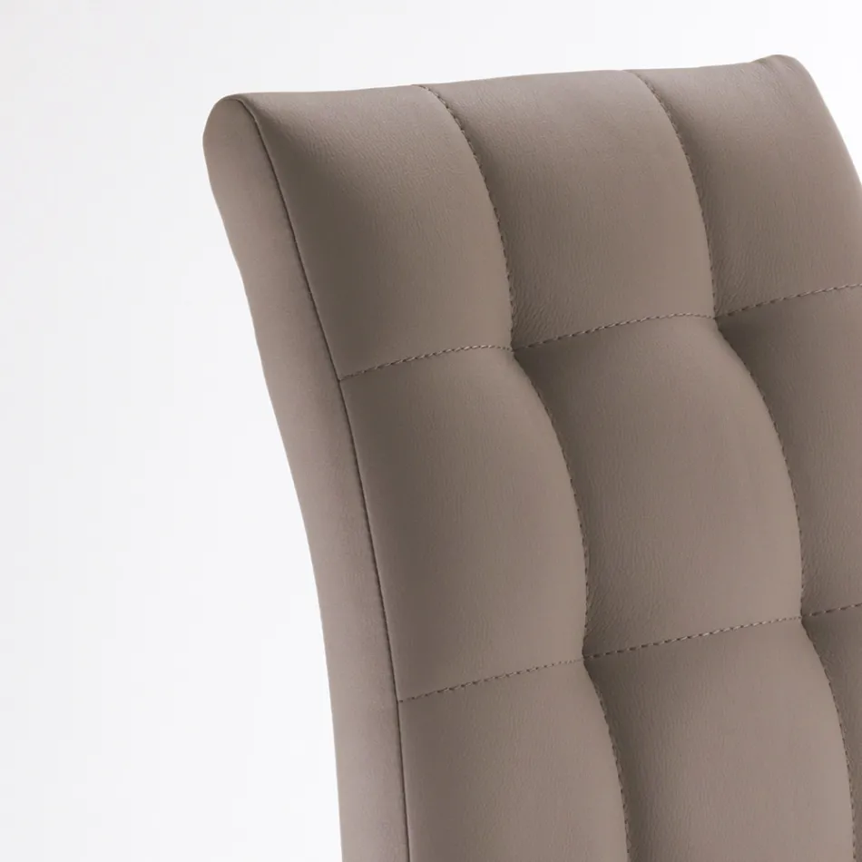 Matsalsstol i syntetiskt läder och kromad metall 4 delar - Molise Viadurini