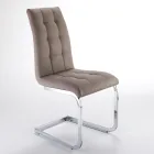 Matsalsstol i syntetiskt läder och kromad metall 4 delar - Molise Viadurini