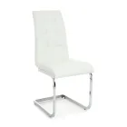 Matsalsstol i syntetiskt läder och kromad metall 4 delar - Molise Viadurini