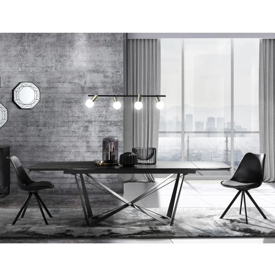 Matsalsstol i syntetiskt läder och polypropen 4 delar - Shakira Viadurini