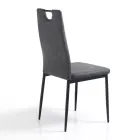 Matsalsstol i åldrat syntetiskt läder 4 delar - Cassandra Viadurini