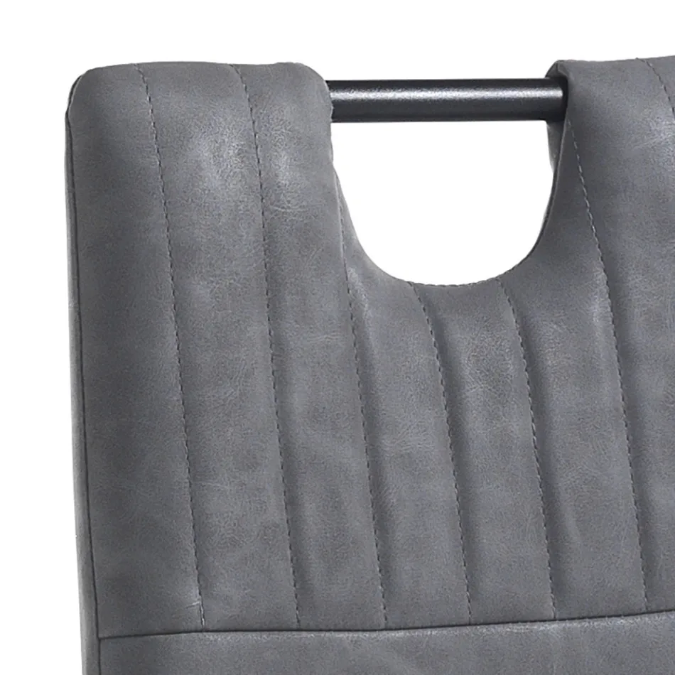 Matsalsstol i åldrat syntetiskt läder 4 delar - Cassandra Viadurini