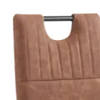 Matsalsstol i åldrat syntetiskt läder 4 delar - Cassandra Viadurini