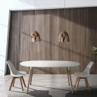 Matsalsstol i polypropen och syntetiskt läder 4 delar - Chira Viadurini