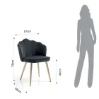 Matsalsstol i tyg och metall guldfinish 4 delar - förfinad Viadurini